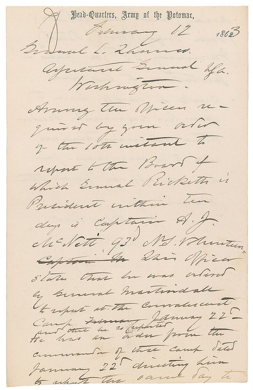 Lot 524 Joseph Hooker Handwritten Letters Signed