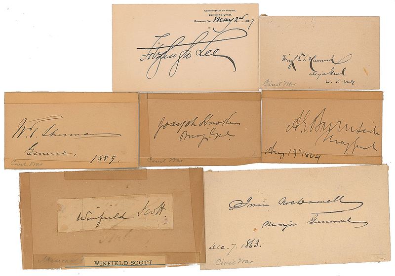 Lot 487 Civil War Generals Signatures