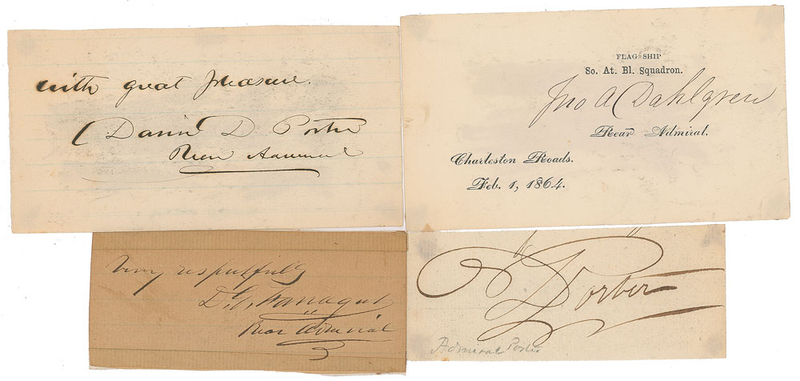 Lot 484 Civil War Admirals Signatures