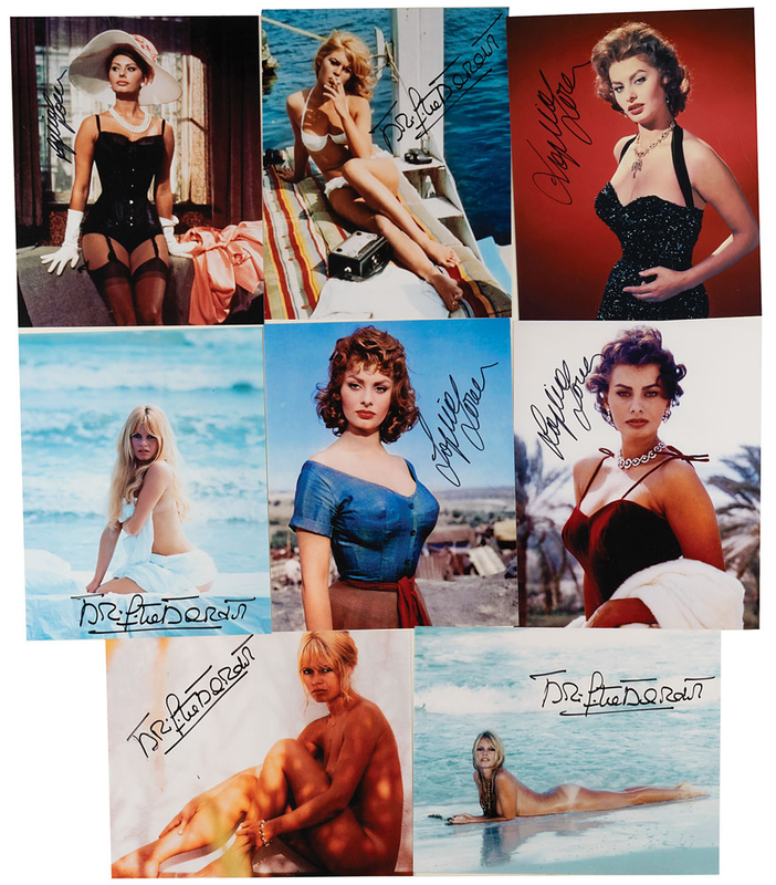 Lot 891 Brigitte Bardot and Sophia Loren Signed Photographs