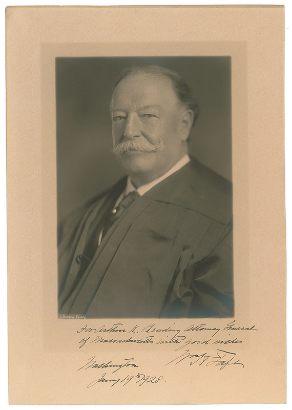Lot 50 William H. Taft: Taft signs as Chief Justice of the Supreme Court