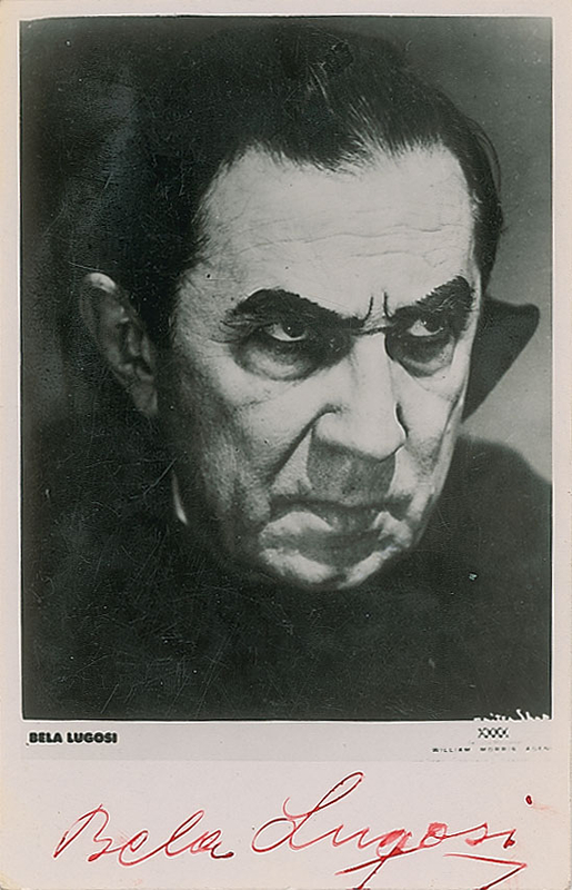 Lot 867 Bela Lugosi: Lugosi signs in his iconic role asCount Dracula