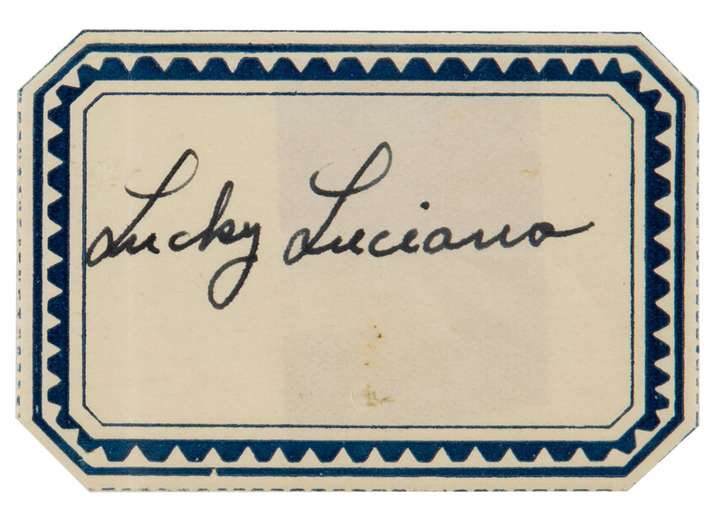 Lot 304 Lucky Luciano: Elusive autograph of the New York crime boss