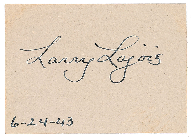 Lot 215 Larry Lajoie Signature