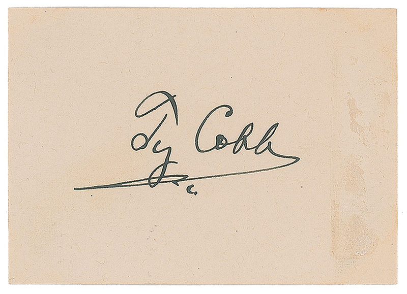 Lot 194 Ty Cobb Signature