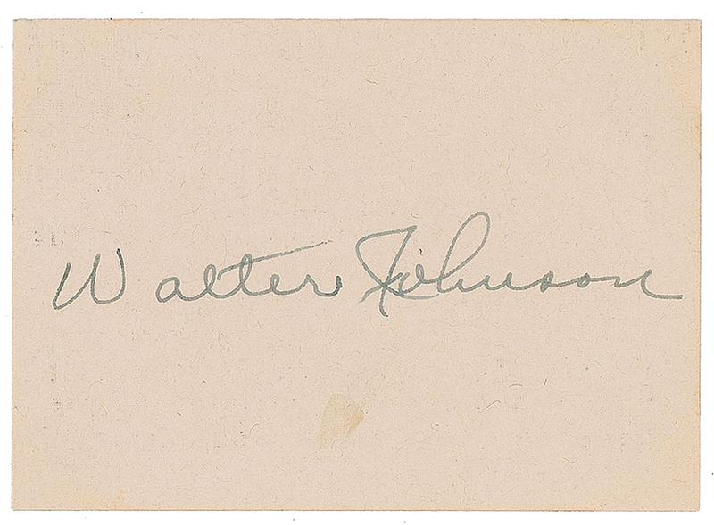 Lot 211 Walter Johnson Signature