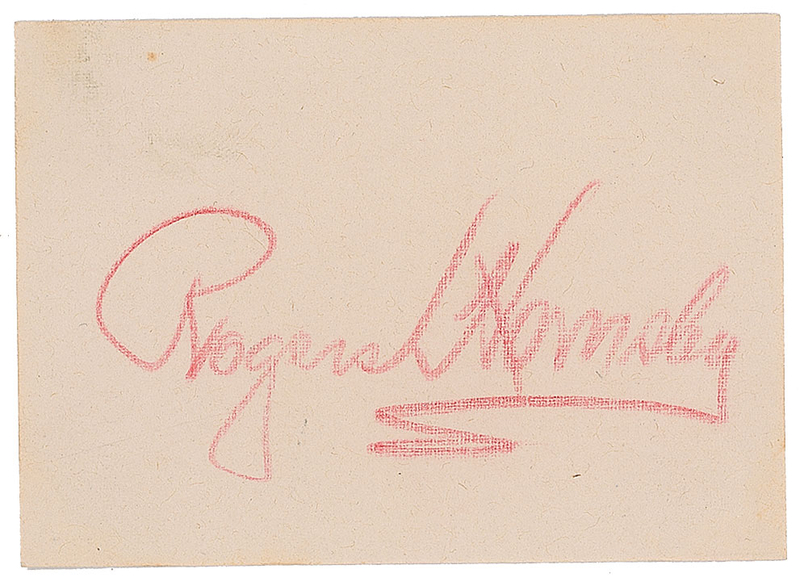 Lot 207 Rogers Hornsby Signature