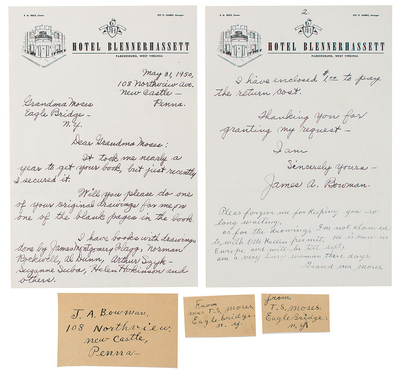 Lot 221 Grandma Moses Signed Note