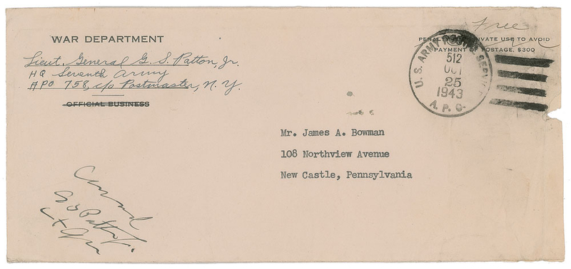 Lot 228 George S. Patton Envelope