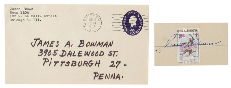 Lot 223 Jesse Owens Signature