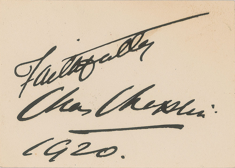 Lot 851 Charlie Chaplin Signature