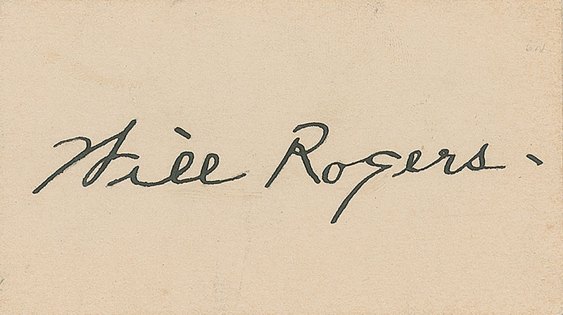 Lot 972 Will Rogers Signature