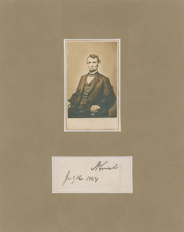 Lot 27 Abraham Lincoln Signature