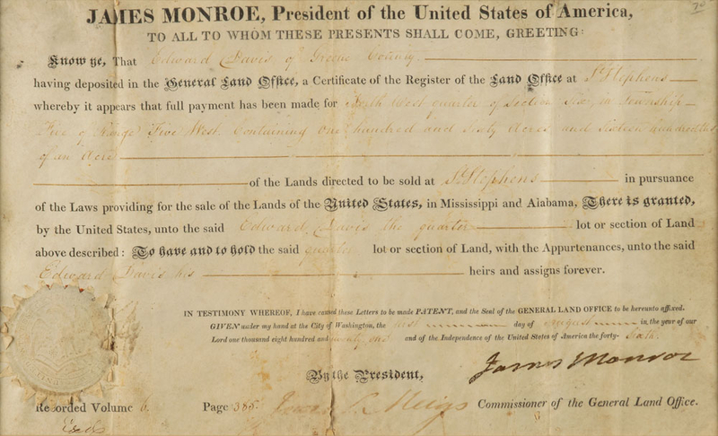 Lot 5 James Monroe Signed Document