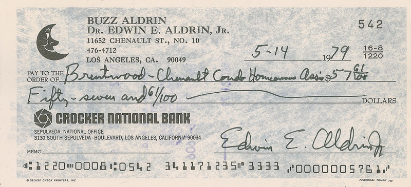 Lot 570 Buzz Aldrin Check