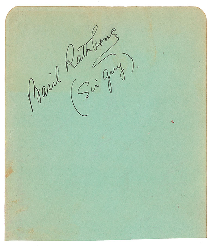 Lot 968 Basil Rathbone Signature