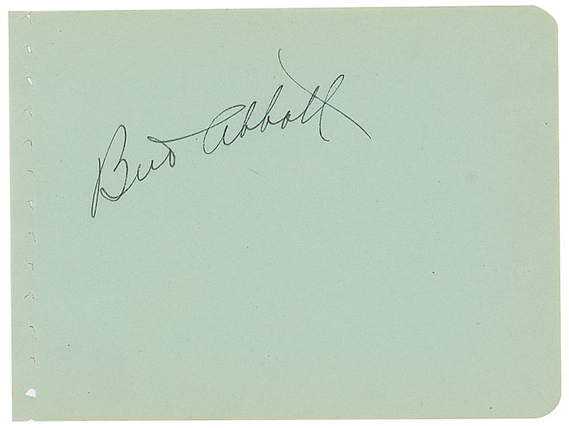 Lot 881 Bud Abbott Signature