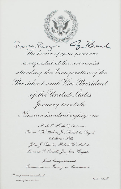 Lot 164 Ronald Reagan Invitation