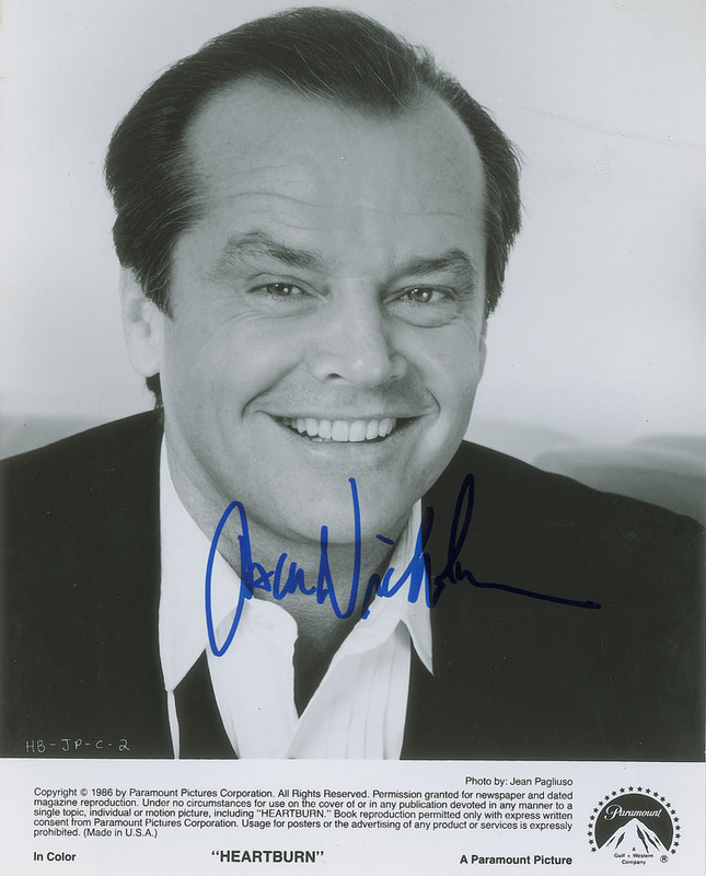 Lot 962 Jack Nicholson Signed Photograph