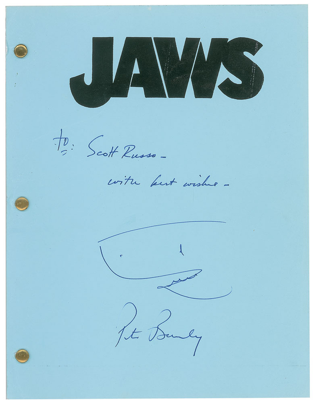 Lot 727 Peter Benchley Script