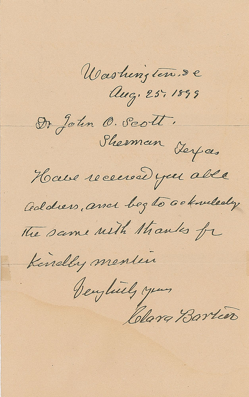 Lot 256 Clara Barton Handwritten Letter Signed