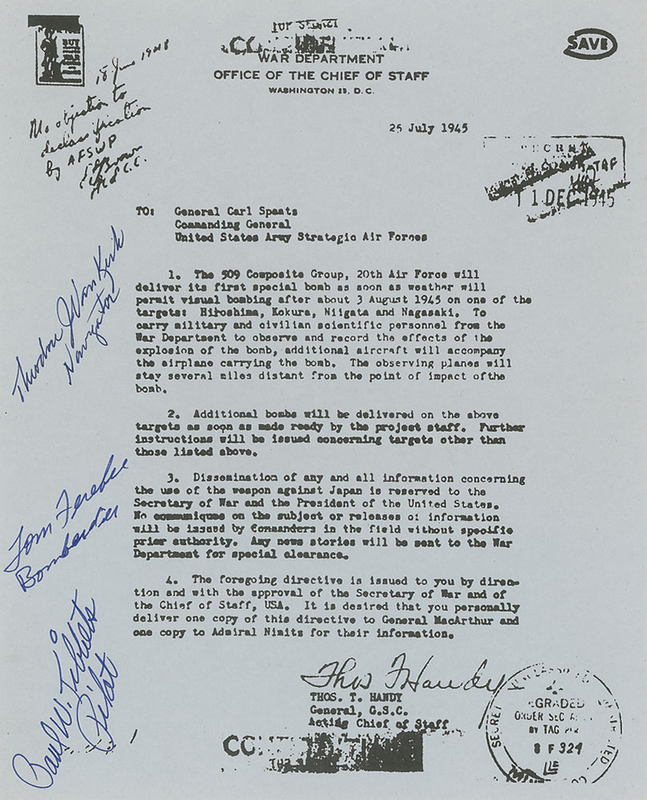Lot 518 Enola Gay Souvenir Letter