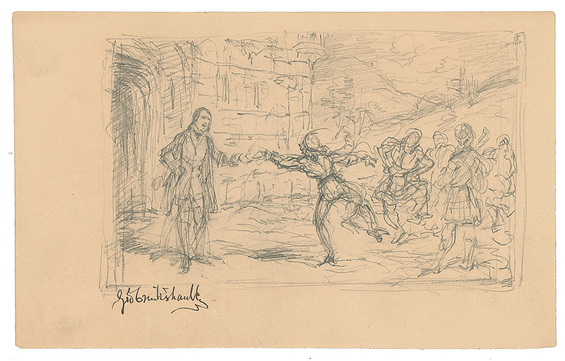 Lot 626 George Cruikshank Sketch
