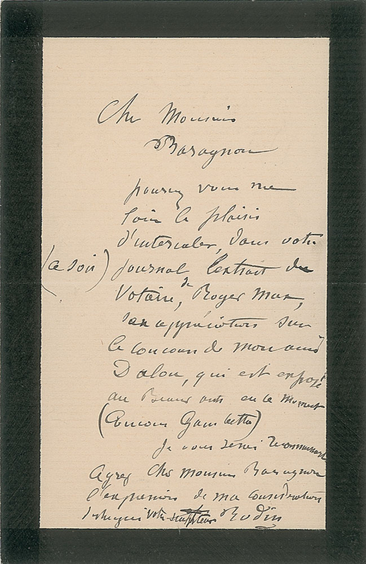 Lot 641 Auguste Rodin Handwritten Letter Signed