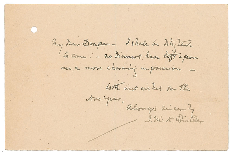 Lot 646 James Abbott McNeill Whistler Handwritten Letter Signed