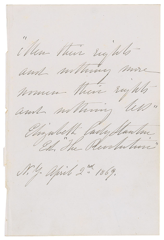 Lot 427 Elizabeth Cady Stanton: 