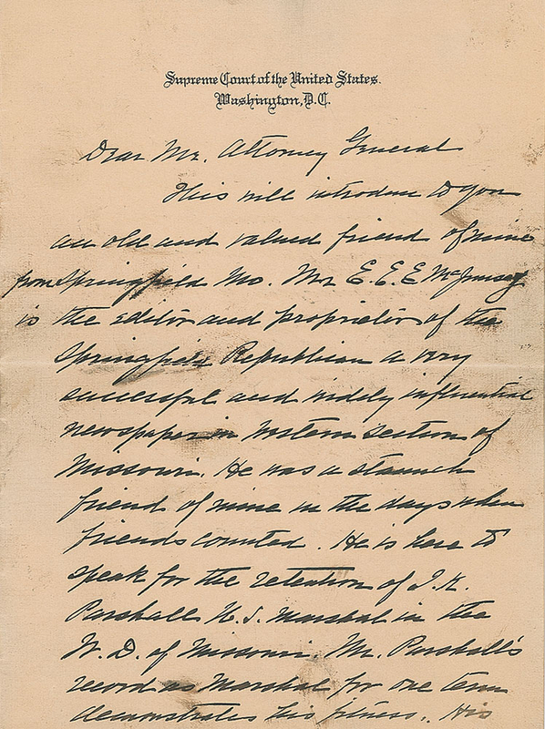 Lot 46 William H. Taft: Justice Taft backs 