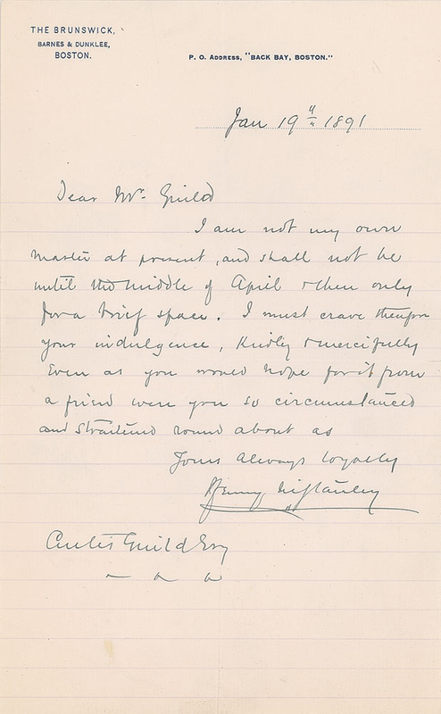 Lot 301 Henry M. Stanley Handwritten Letter Signed