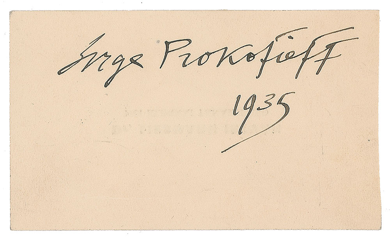 Lot 760 Sergei Prokofiev Signature