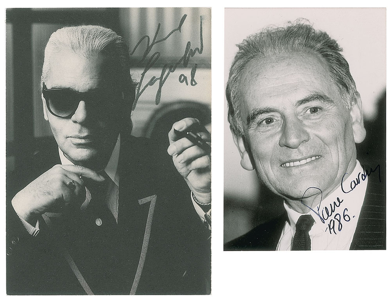 Lot 654 Karl Lagerfeld and Pierre Cardin Signed Photographs