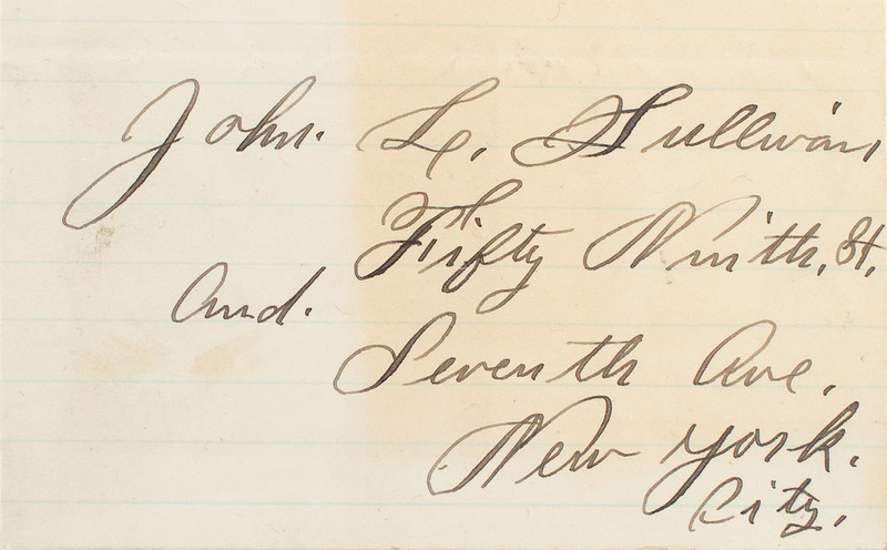 Lot 998 John L. Sullivan Signature