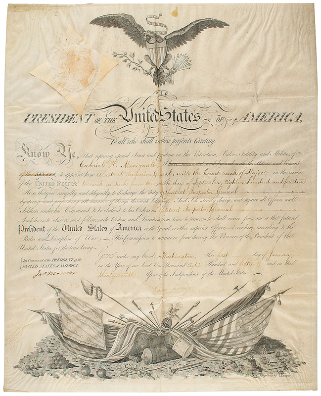 Lot 4 James Madison and James Monroe Signed Document