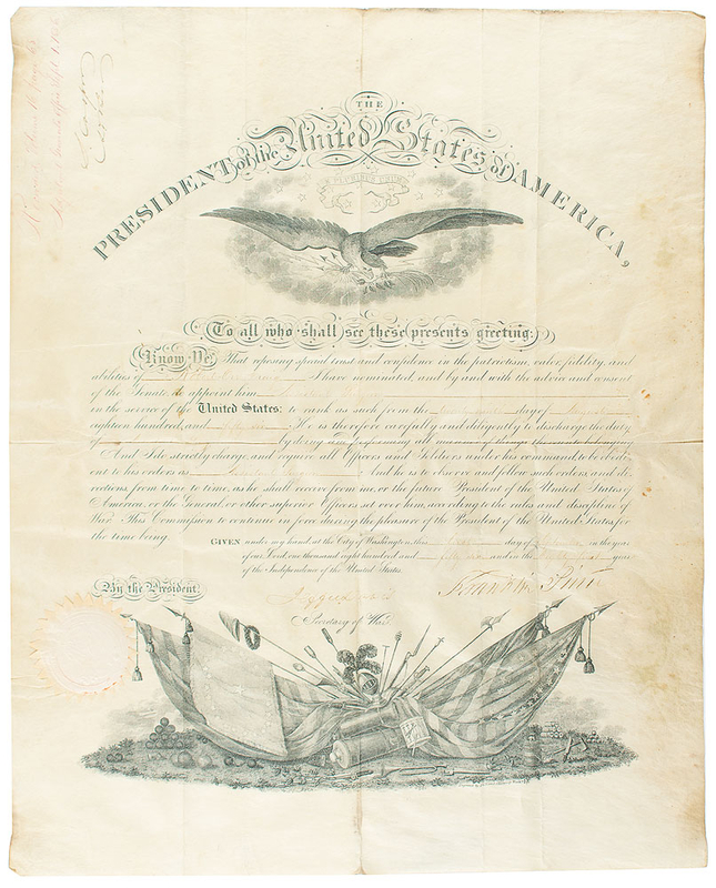 Lot 23 Franklin Pierce and Jefferson Davis Signed Document