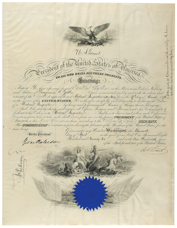 Lot 30 U. S. Grant Signed Document