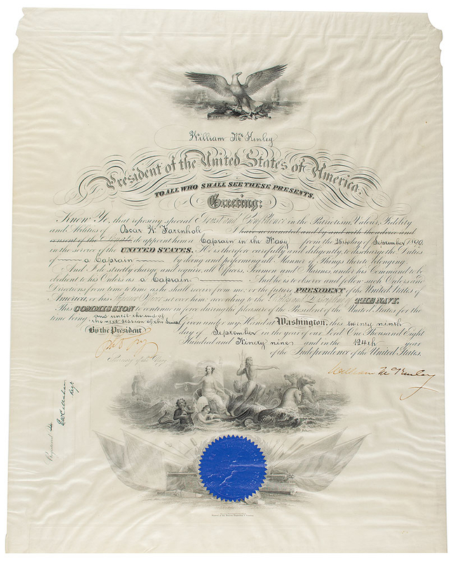 Lot 40 William McKinley Signed Document
