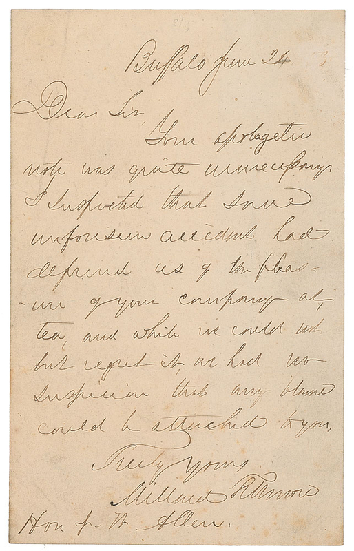 Lot 19 Millard Fillmore Handwritten Letter Signed
