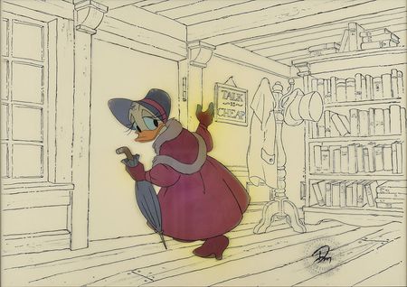 Lot #565 Daisy Duck production cel from Mickey's Christmas Carol Parachute Swatch - Image 1