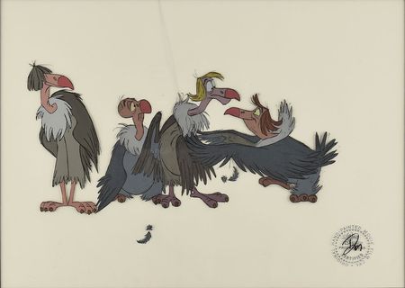 Lot #680 Vultures production cel from The Jungle Book Production Cel - Image 1