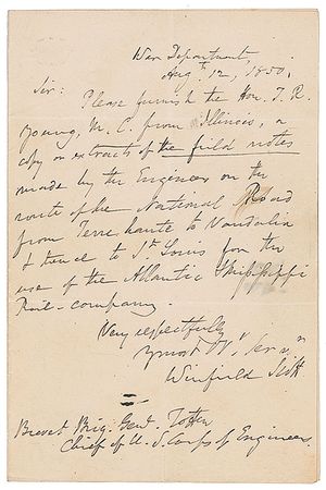 Lot #544 Winfield Scott Handwritten Letter Signed and Check - Image 2