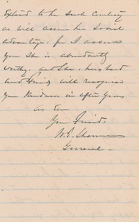 Lot #497 William T. Sherman Handwritten Letter Signed - Image 2