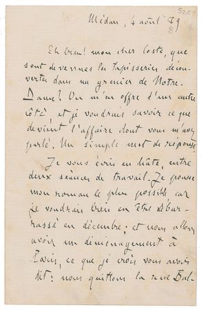 Lot #724 Emile Zola Handwritten Letter Signed - Image 1