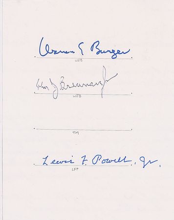 Lot #433 Supreme Court Justices Signatures - Image 2