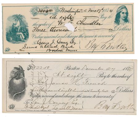Lot #510 Benjamin Butler Checks - Image 1