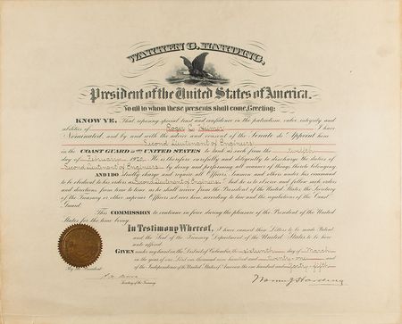 Lot #129 Warren G. Harding Signed Document - Image 1