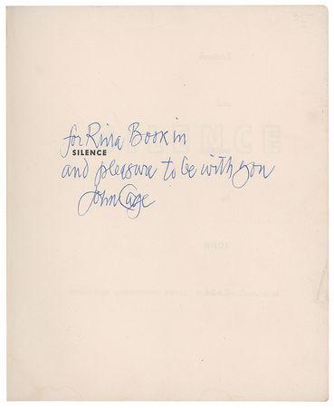 Lot #777 John Cage Book - Image 1