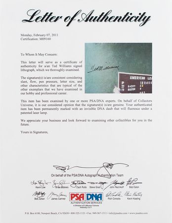 Lot #1060 Ted Williams Print - Image 2